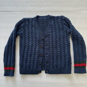 Boys Gucci Cable Cardigan Sweater